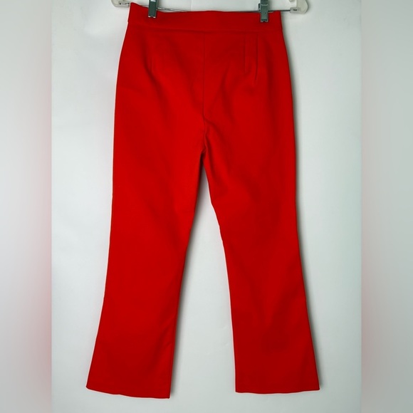 NWT Zara Red Orange Ankle Flare Dress Pants - Picture 2 of 5